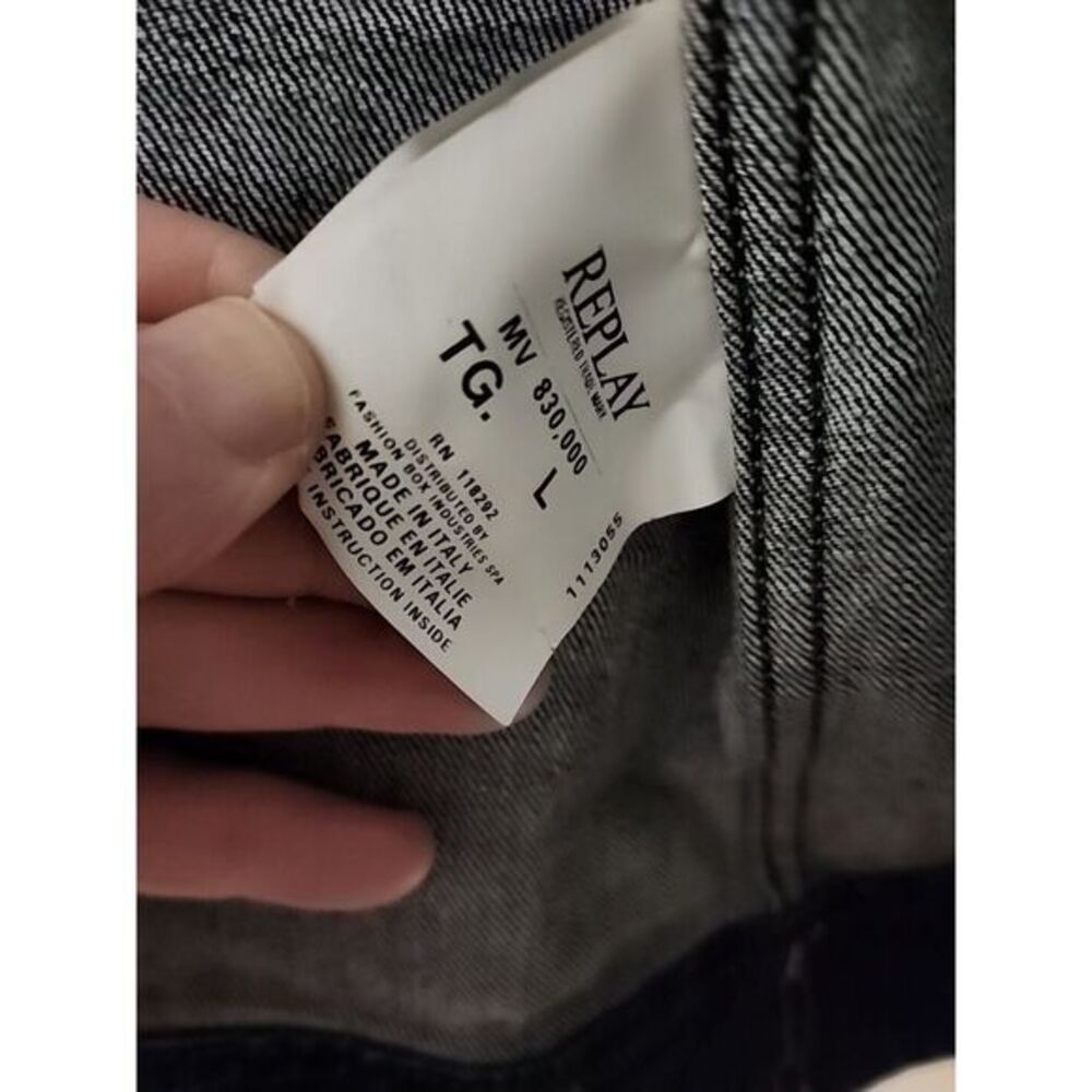 Vintage replay wv830 denim womens jacket Distressed sz Large Made In Italy Asolo - Picture 6 of 15